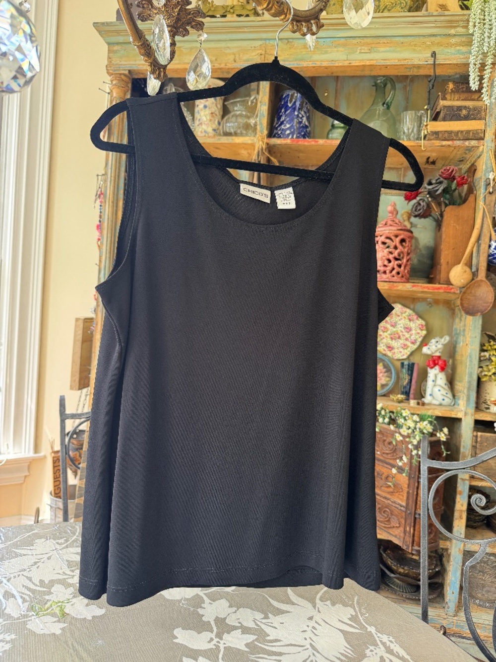 Chico's Black Sleeveless Tank Top Size 3